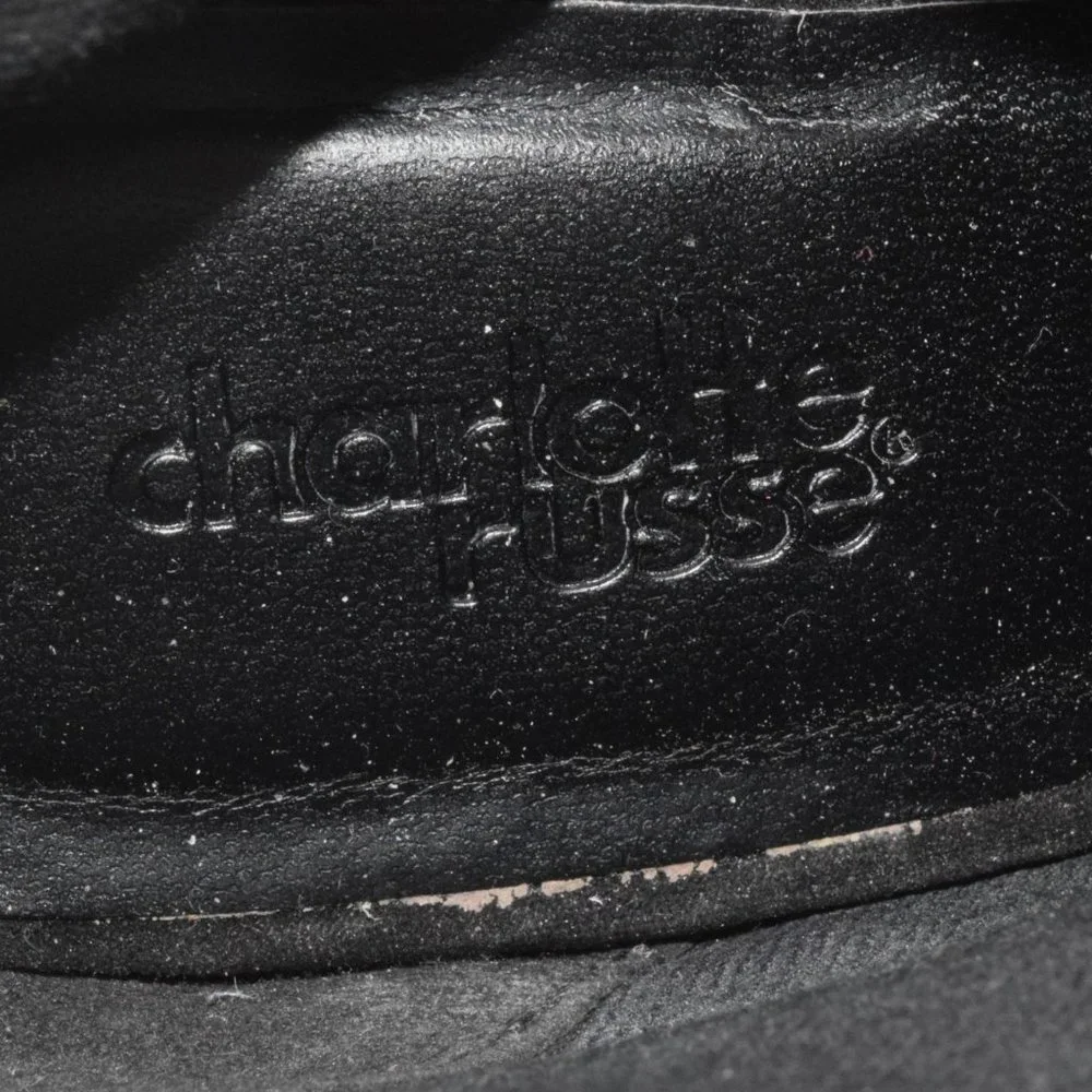 EUC Charlotte Russe Evelyn-56 Lace Up Peep Toe Ankle Bootie Black - Picture 6 of 6